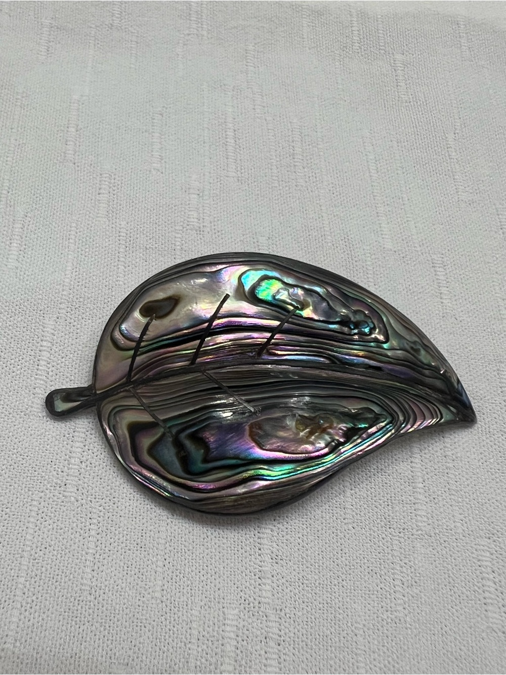 Iridescent Abalone Shell Leaf Brooch 925 HECHO EN MEXICO Multicolor